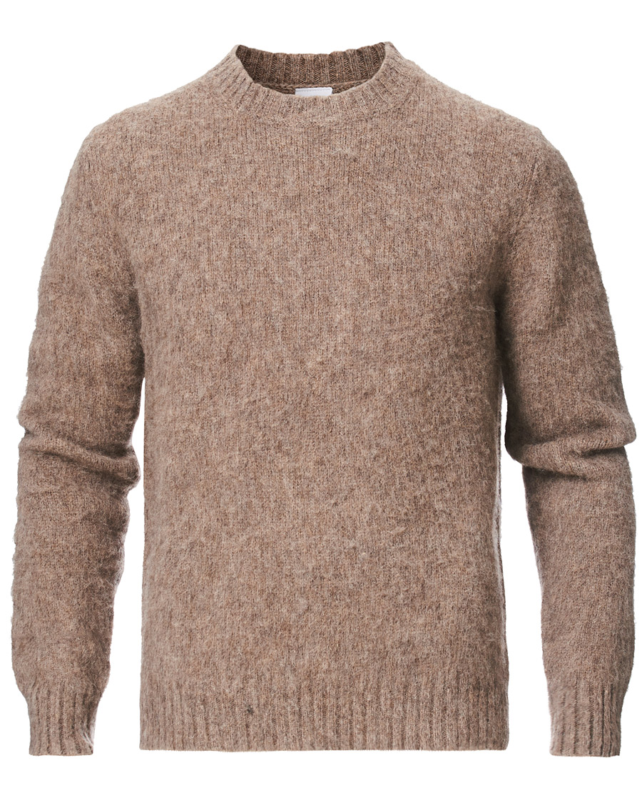 Herr | Tröjor | Aspesi | Shetland Crew Neck Sweater Grey Melange