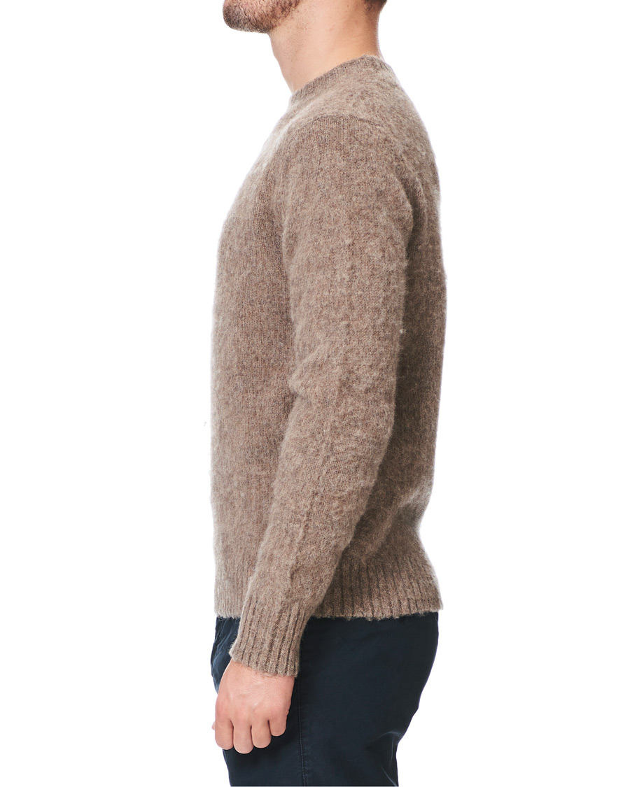 Herr | Tröjor | Aspesi | Shetland Crew Neck Sweater Grey Melange