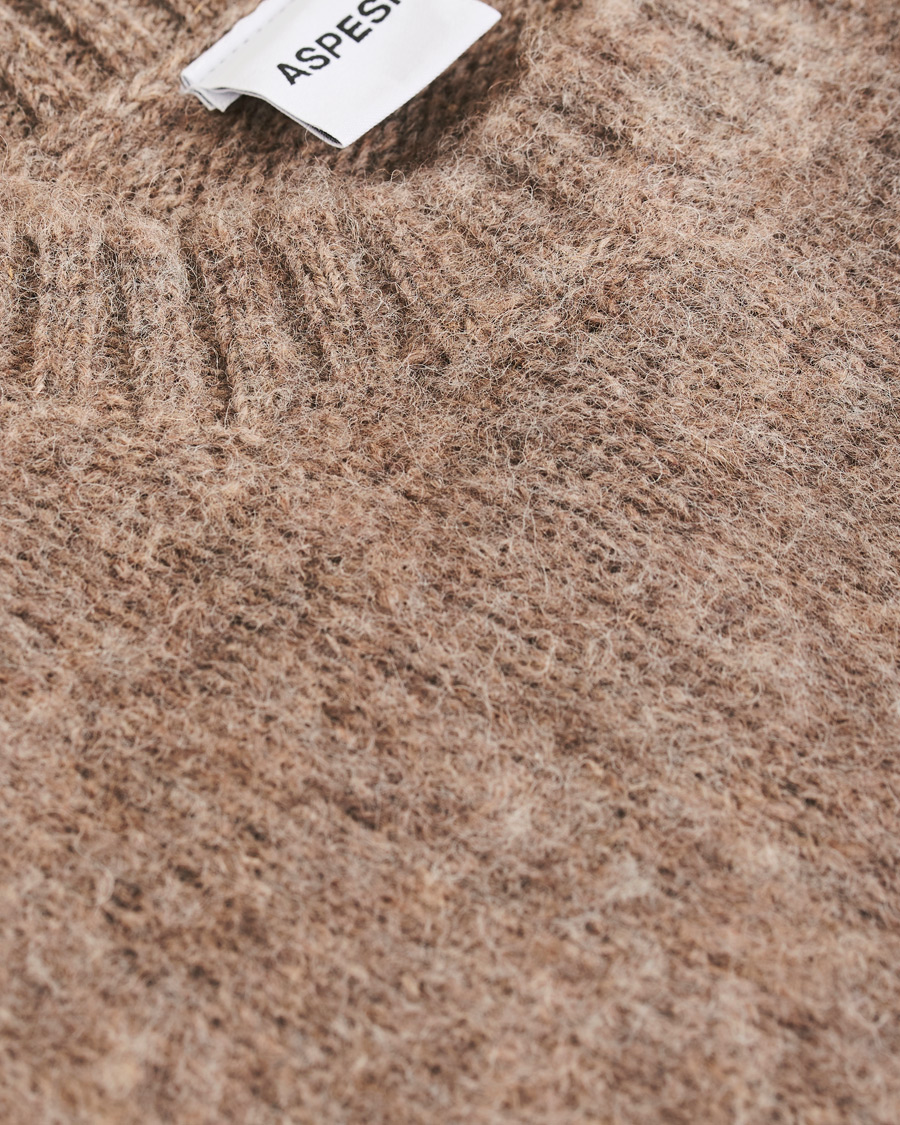 Herr | Tröjor | Aspesi | Shetland Crew Neck Sweater Grey Melange