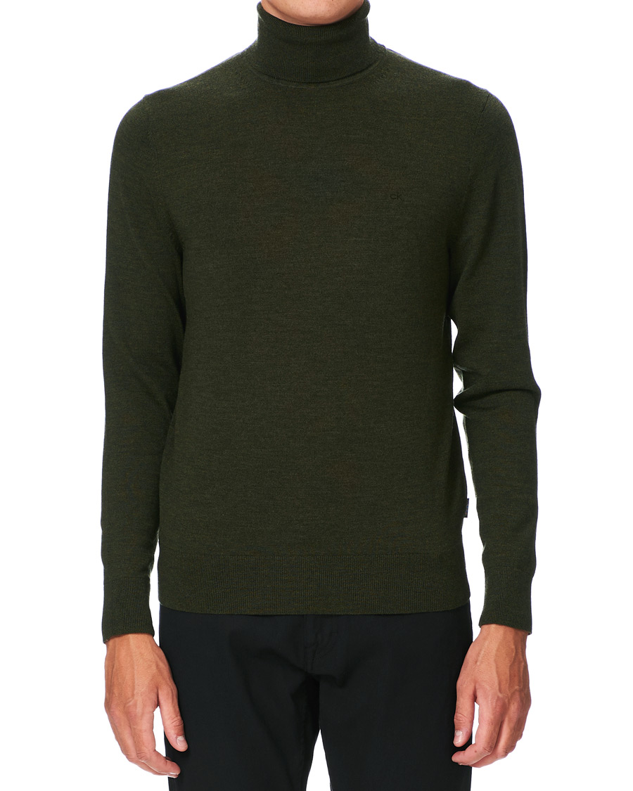 Herr | Tröjor | Calvin Klein | Superior Wool Rollneck Dark Olive