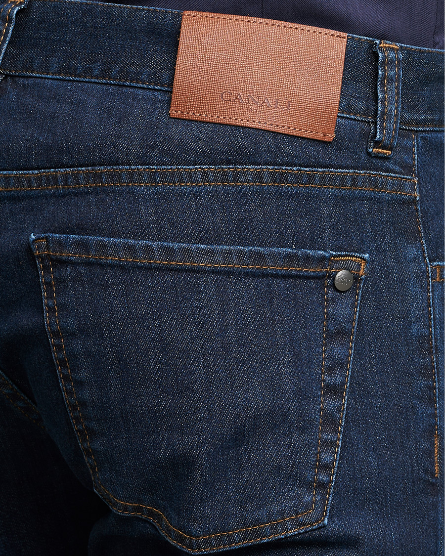 Herr | Jeans | Canali | Slim Fit Stretch Jeans Dark Blue Wash