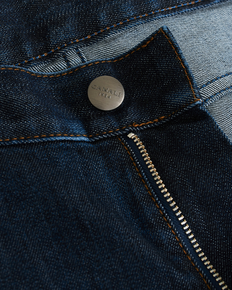 Herr | Jeans | Canali | Slim Fit Stretch Jeans Dark Blue Wash