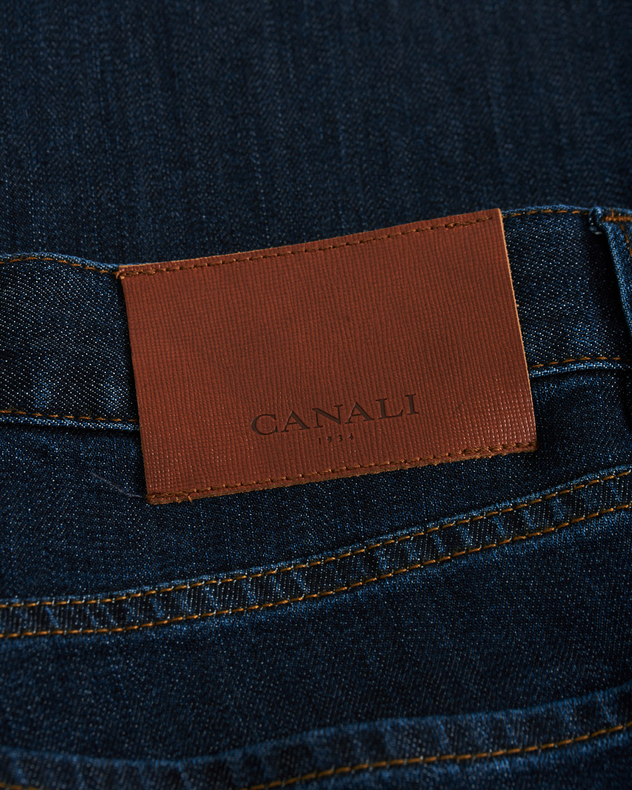 Herr | Jeans | Canali | Slim Fit Stretch Jeans Dark Blue Wash