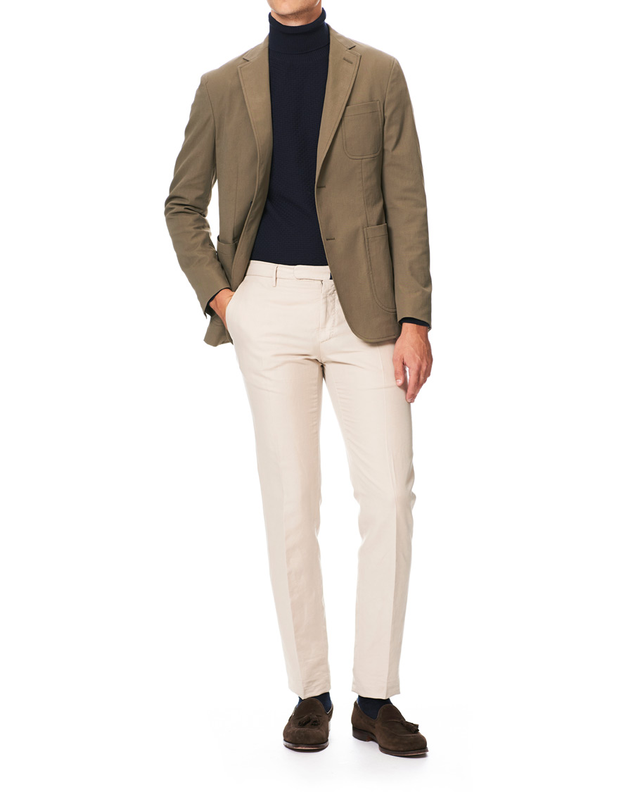 Herr | Tröjor | Canali | Micro Pattern Turtleneck Navy