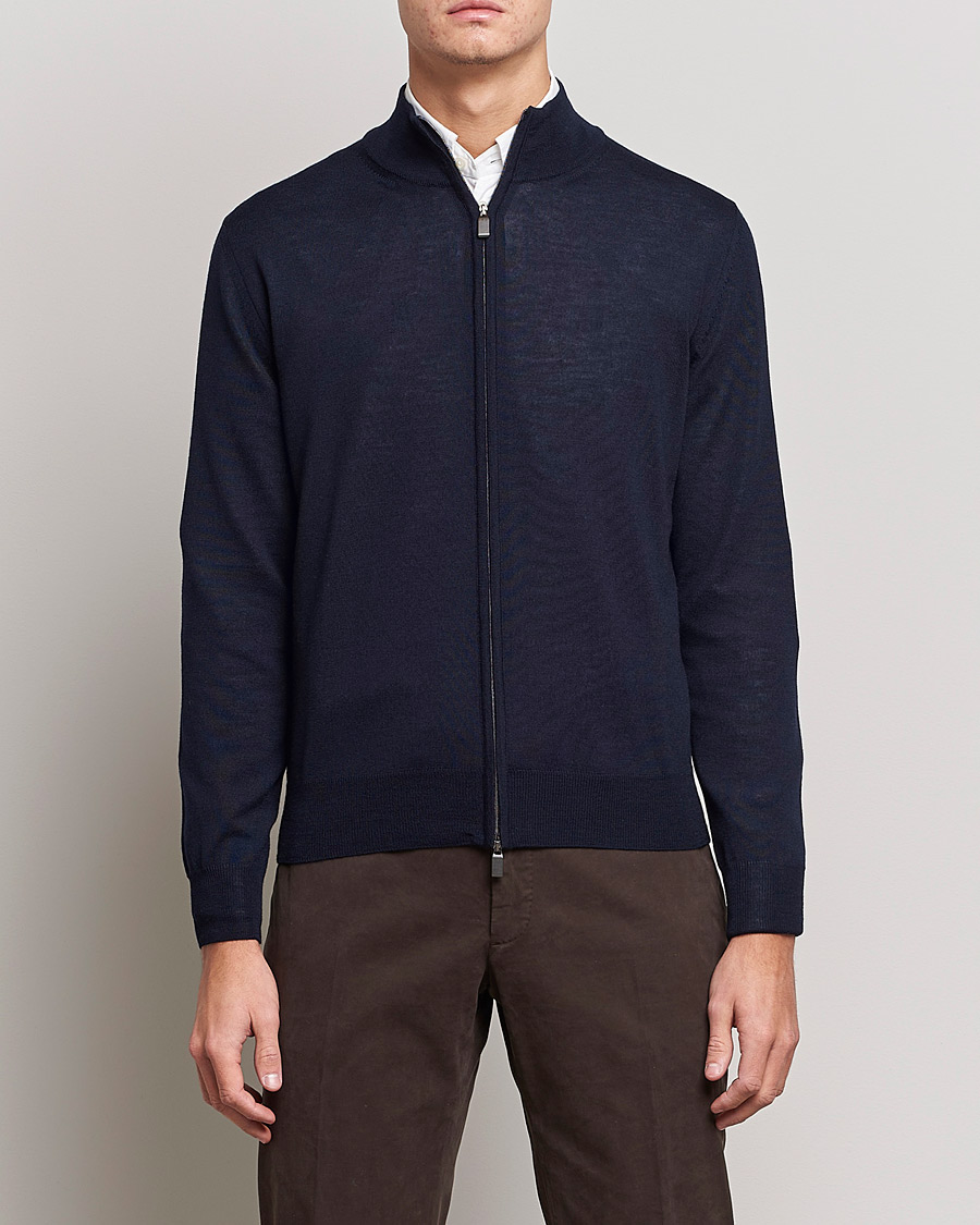 Herr |  | Canali | Merino Wool Full Zip Navy