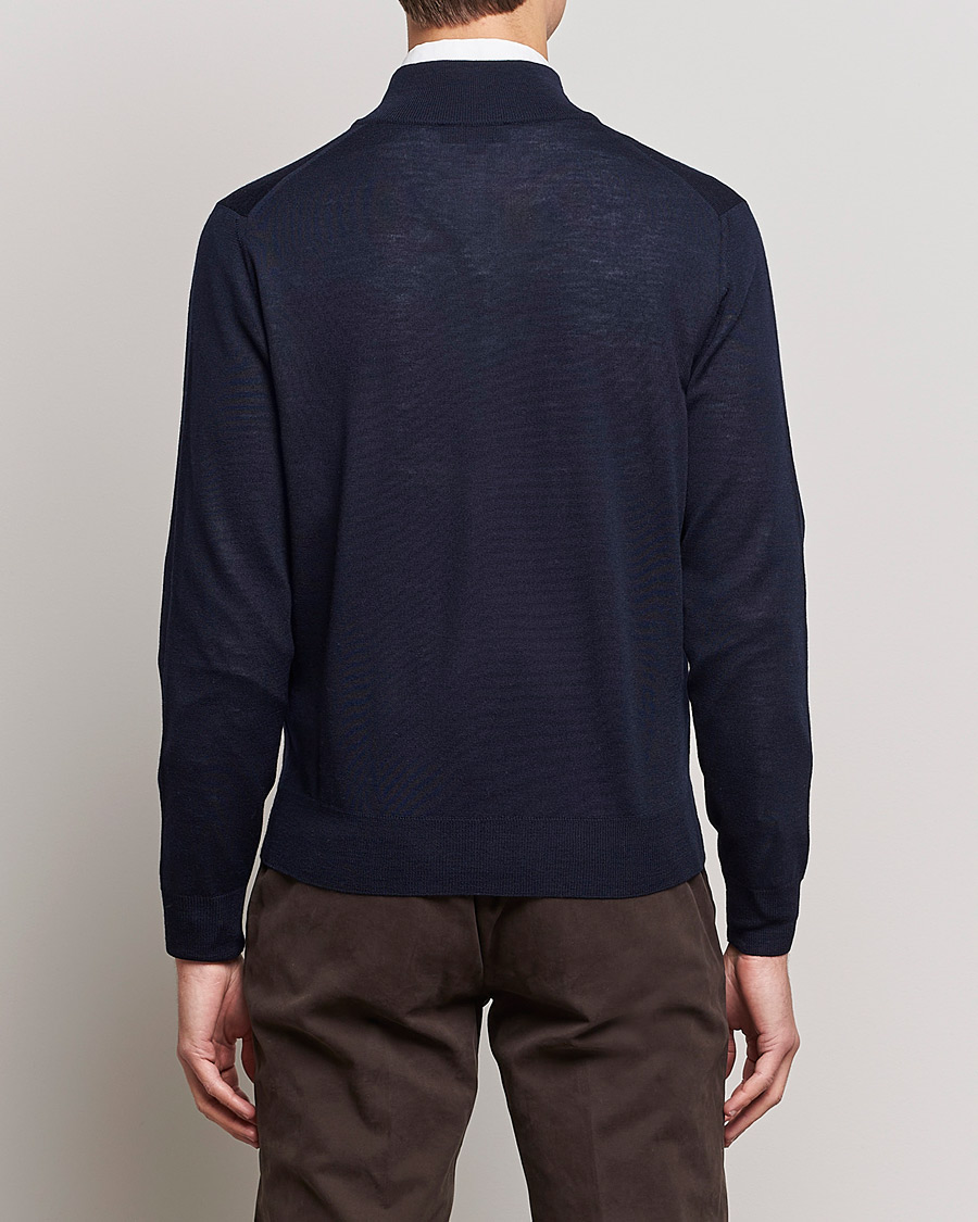 Herr | Tröjor | Canali | Merino Wool Full Zip Navy