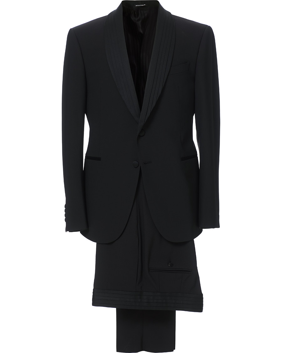 Herr | Kostymer | Emporio Armani | Slim Fit Virgon Wool Shawl Collar Tuxedo Black