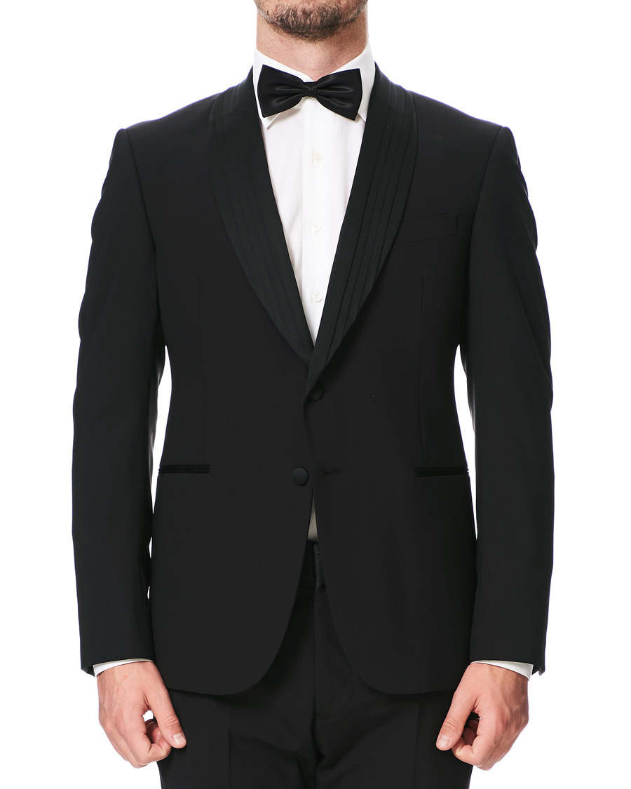 Herr | Kostymer | Emporio Armani | Slim Fit Virgon Wool Shawl Collar Tuxedo Black