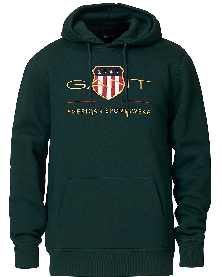 Herr | Tröjor | GANT | Archive Shield Hoodie Tartan Green
