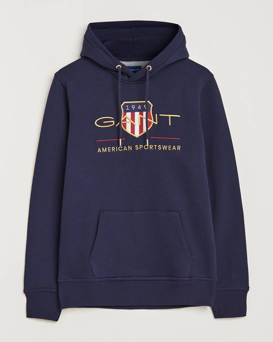 Herr | Tröjor | GANT | Archive Shield Hoodie Evening Blue