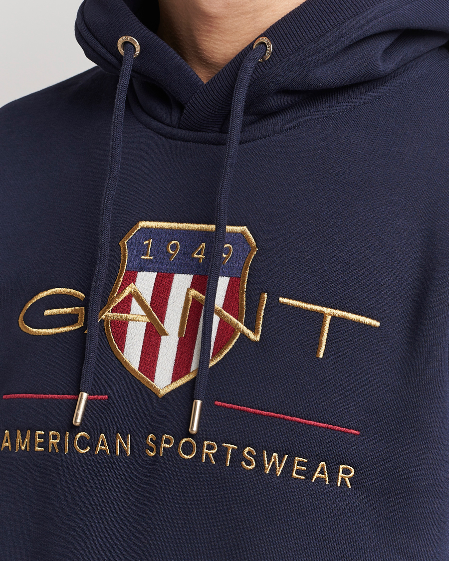 Herr | Tröjor | GANT | Archive Shield Hoodie Evening Blue