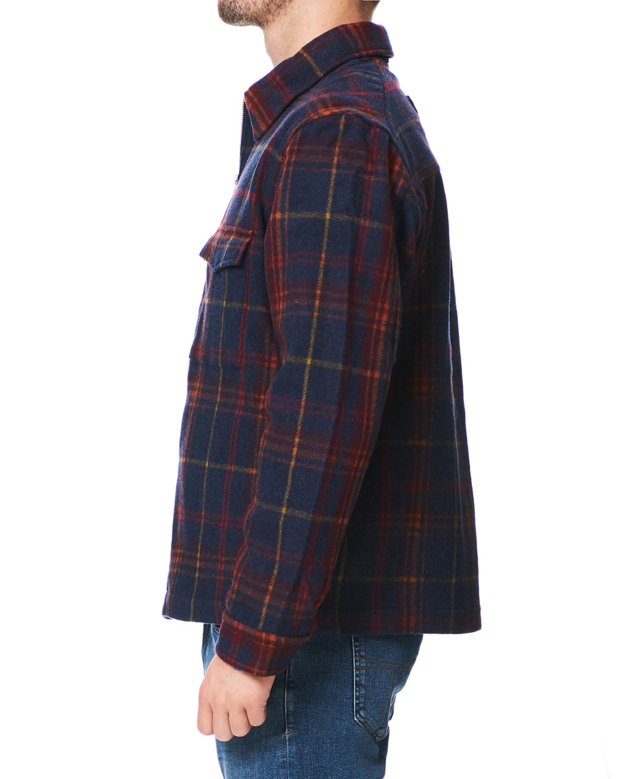 Herr | Skjortor | GANT | Wool Blend Check Zip Overshirt Multi