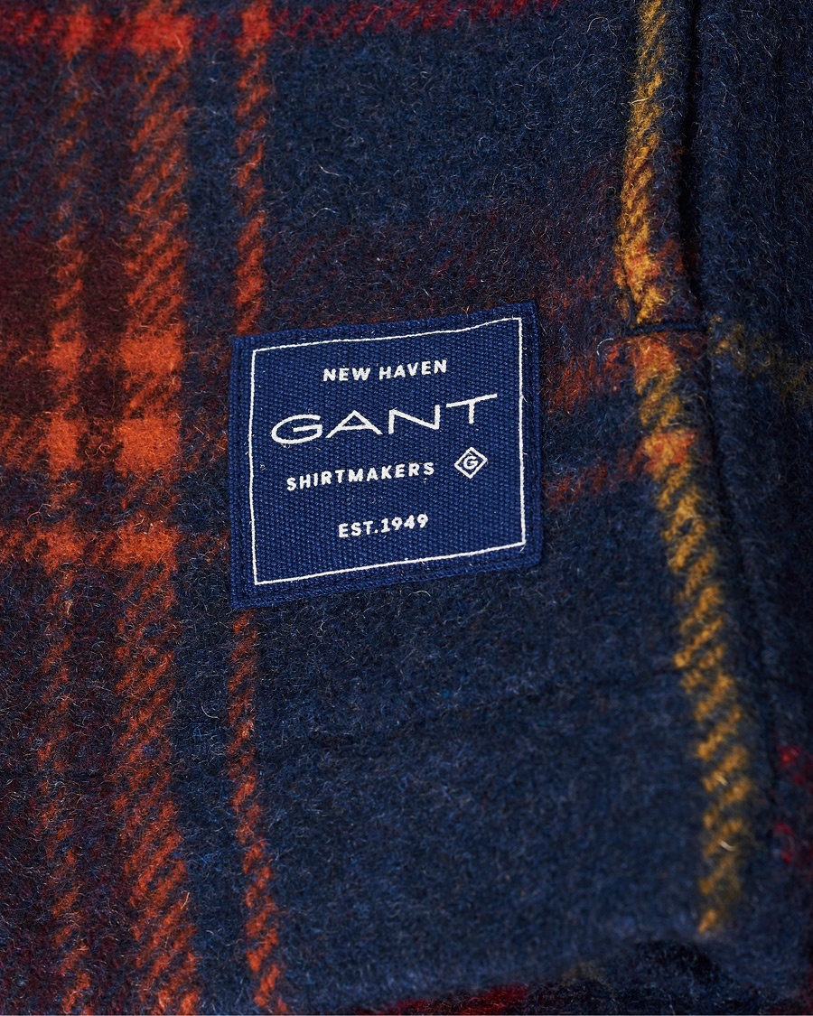 Herr | Skjortor | GANT | Wool Blend Check Zip Overshirt Multi