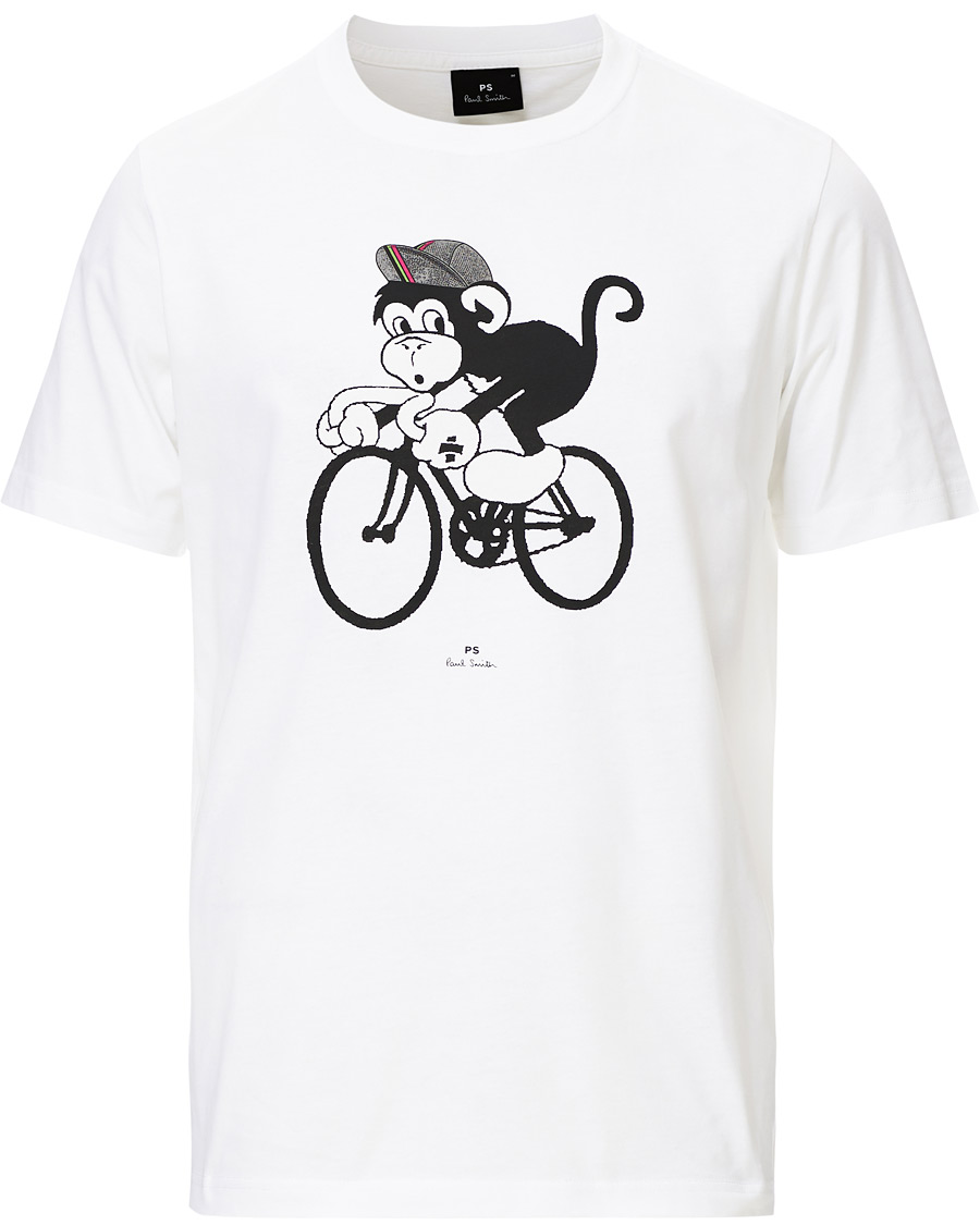 Herr | T-Shirts | PS Paul Smith | Monkey on A Bike Tee White