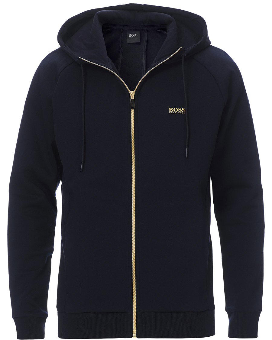 Herr | Tröjor | BOSS GREEN | BOSS Athleisure Saggy Full Zip Hoodie Navy/Gold