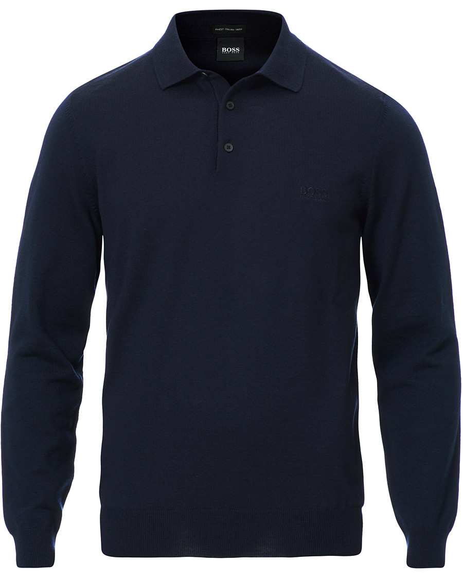 Herr | Tröjor | BOSS BLACK | BOSS Bono Knitted Polo Dark Blue
