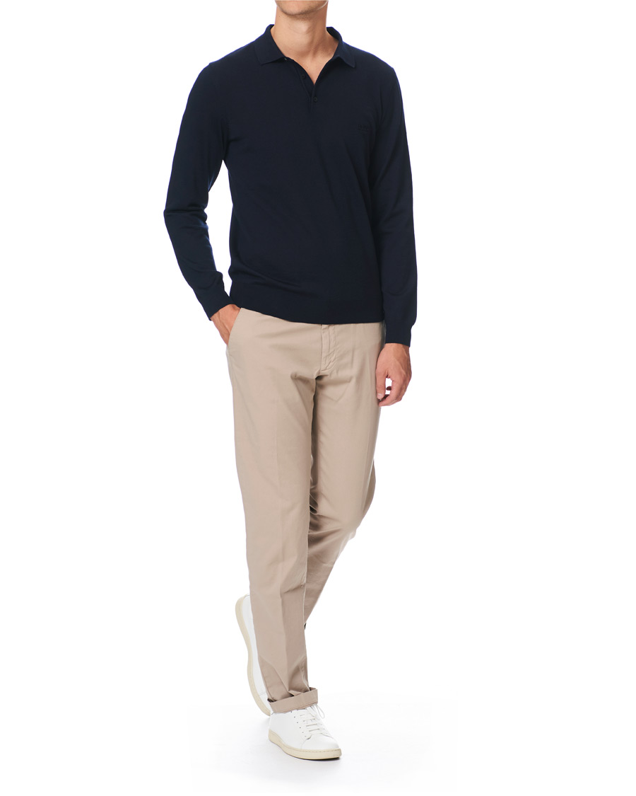 Herr | Tröjor | BOSS BLACK | BOSS Bono Knitted Polo Dark Blue