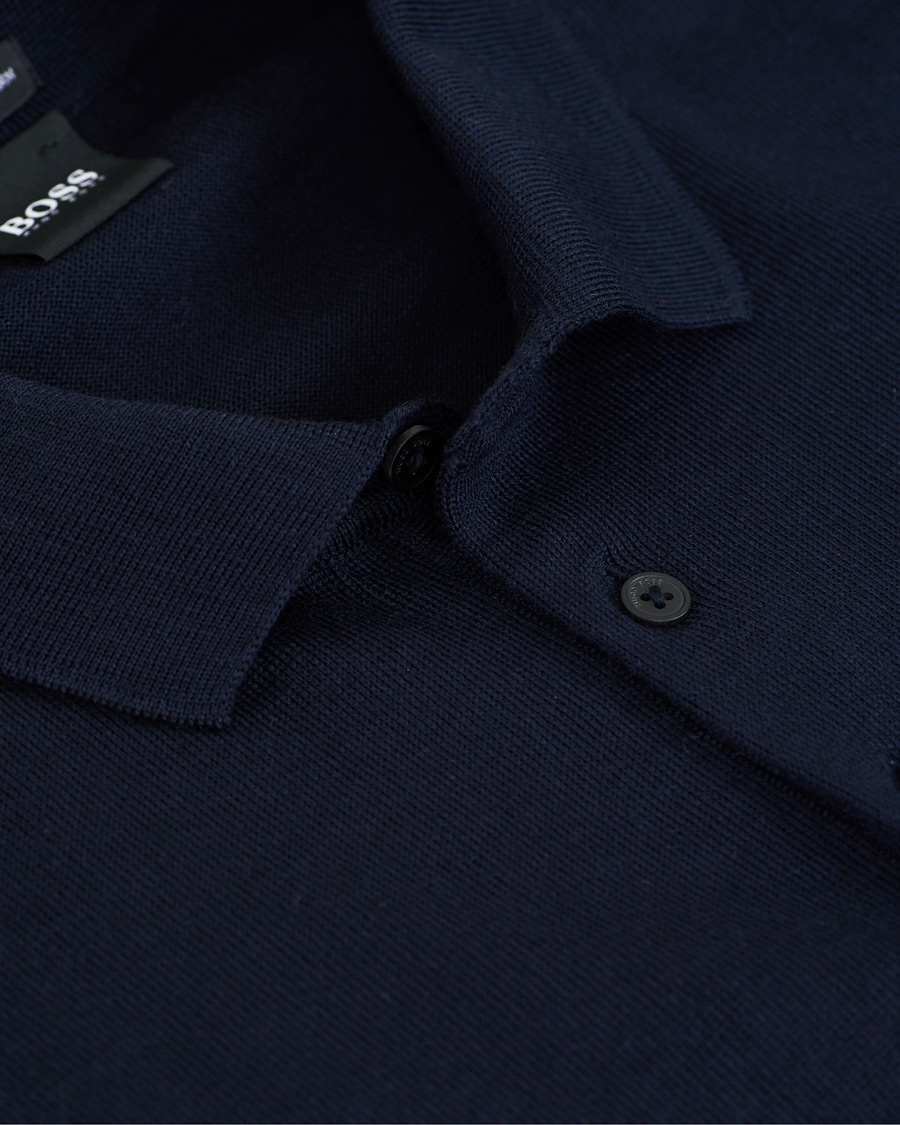 Herr | Tröjor | BOSS BLACK | BOSS Bono Knitted Polo Dark Blue