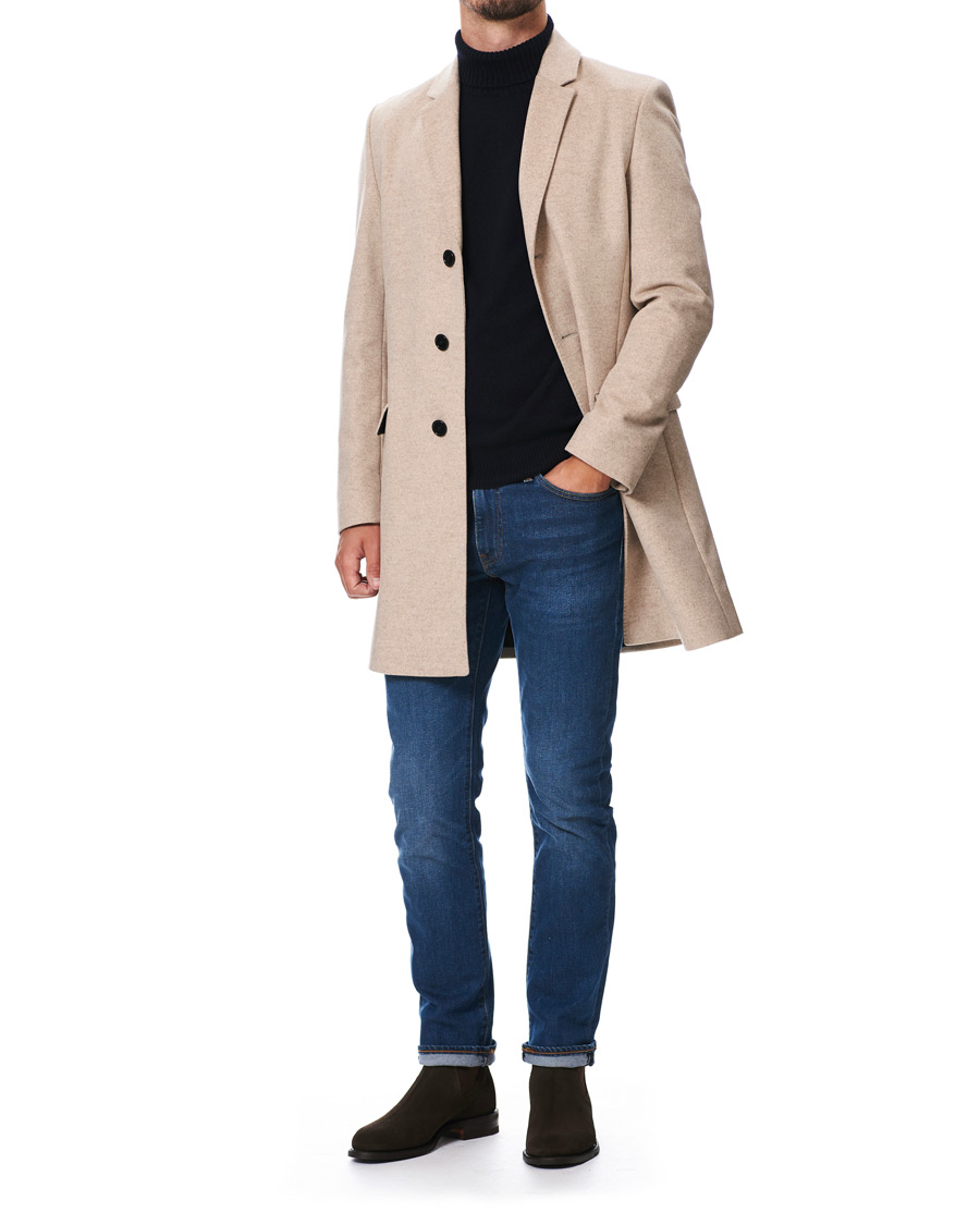 Herr | Jackor | HUGO | Migor Wool Coat Light Beige