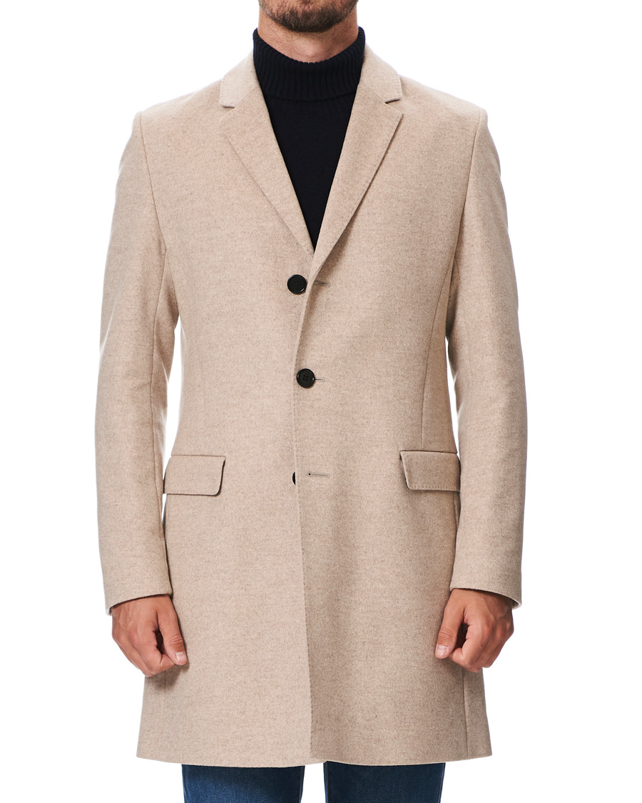 Herr | Jackor | HUGO | Migor Wool Coat Light Beige