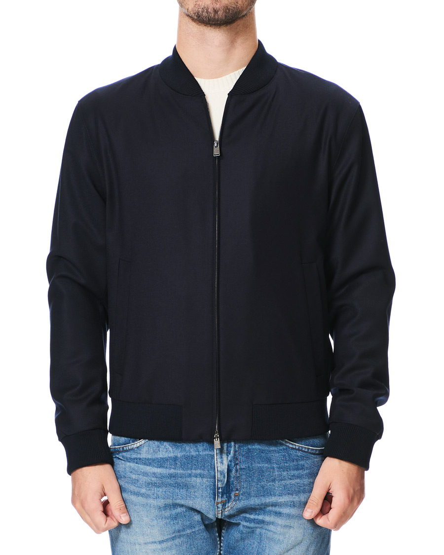 Herr | Jackor | BOSS BLACK | BOSS Nolwin Flannel Bomber Jacket Dark Blue
