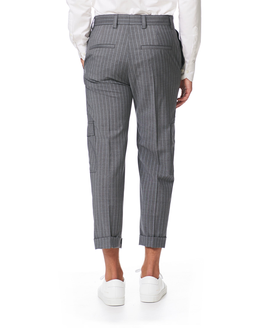 Herr | Byxor | HUGO | Falko Striped Turn Up Cargo Pants Silver