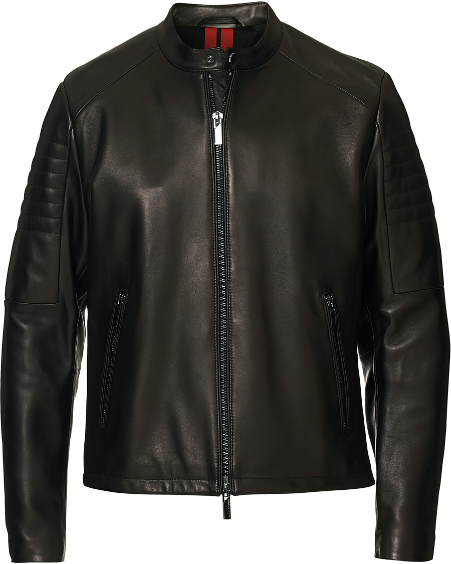 Herr | Jackor | BOSS BLACK | BOSS Porsche Capsule Noptem Leather Jacket Black