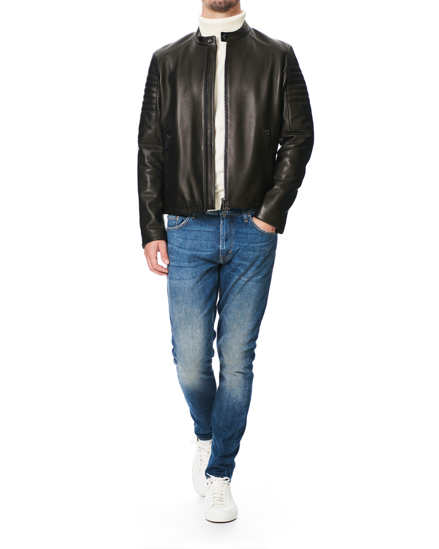 Herr | Jackor | BOSS BLACK | BOSS Porsche Capsule Noptem Leather Jacket Black