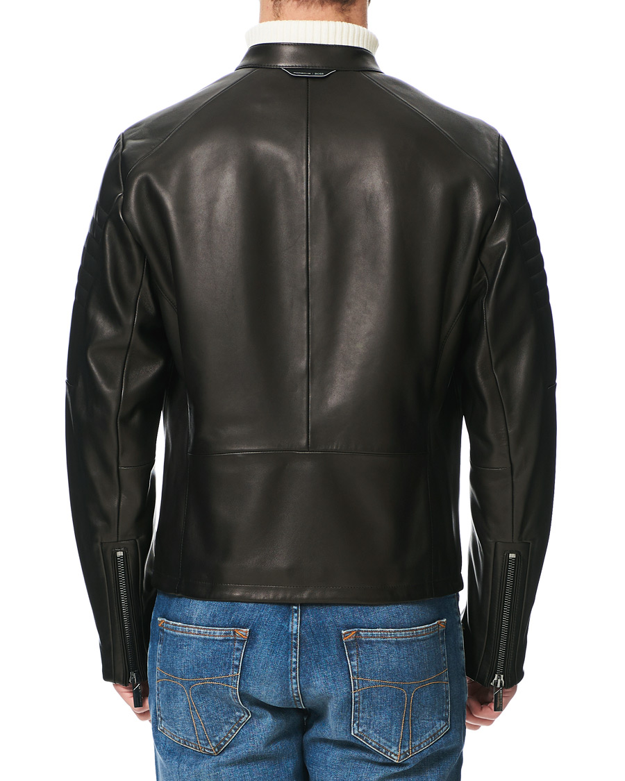 Herr | Jackor | BOSS BLACK | BOSS Porsche Capsule Noptem Leather Jacket Black