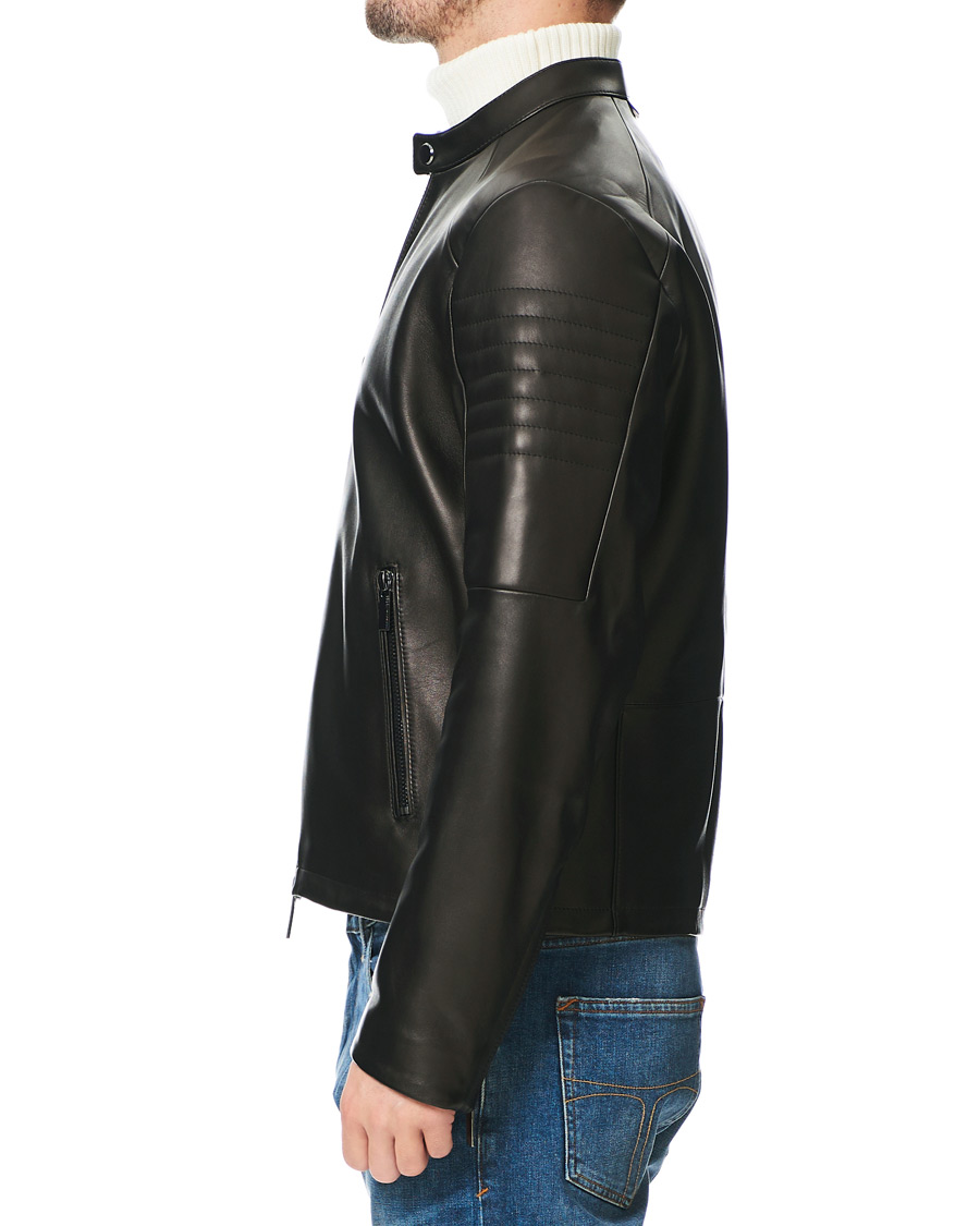 Herr | Jackor | BOSS BLACK | BOSS Porsche Capsule Noptem Leather Jacket Black