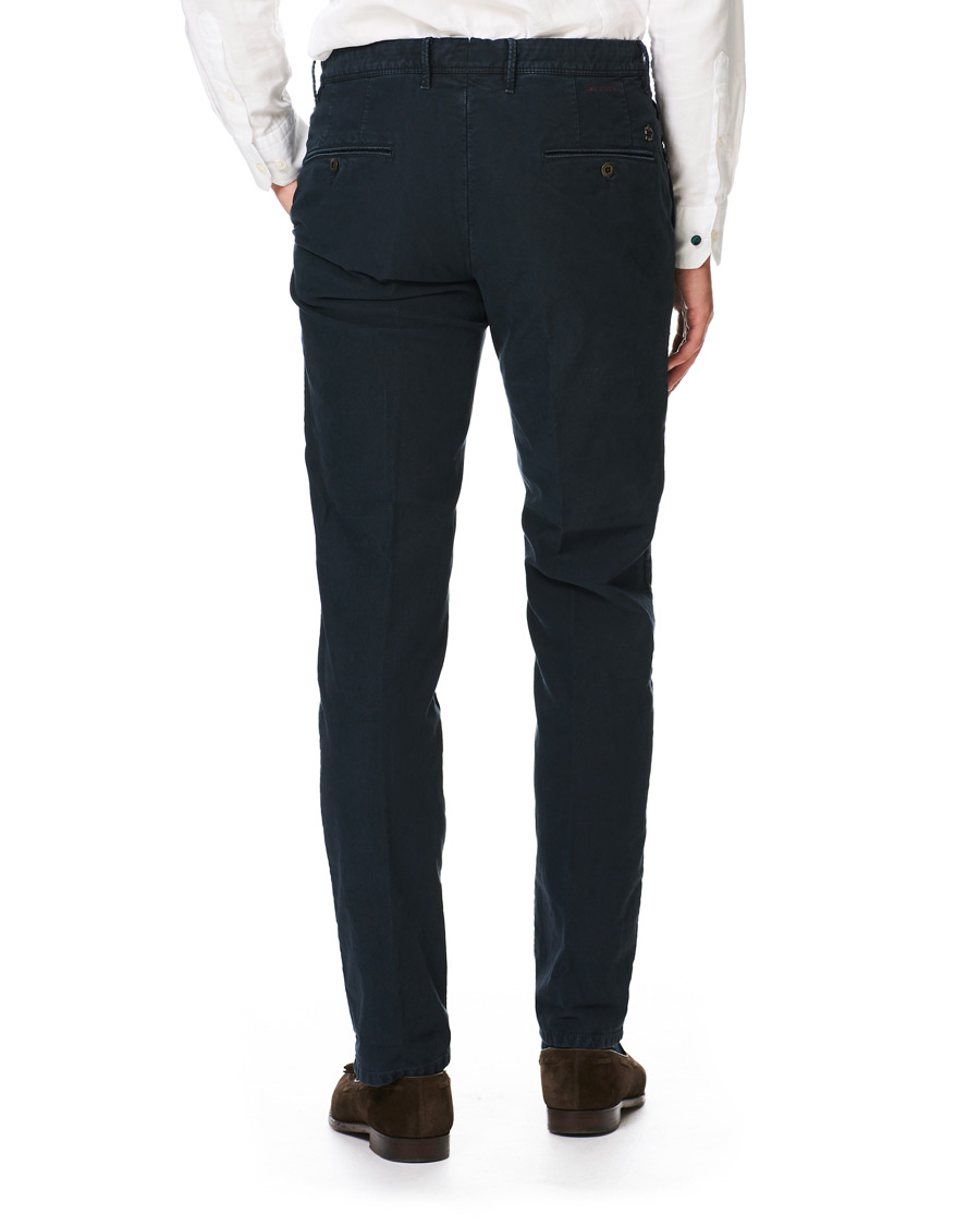 Herr | Byxor | Incotex | Regular Fit Garment Dyed Washed Slacks Navy