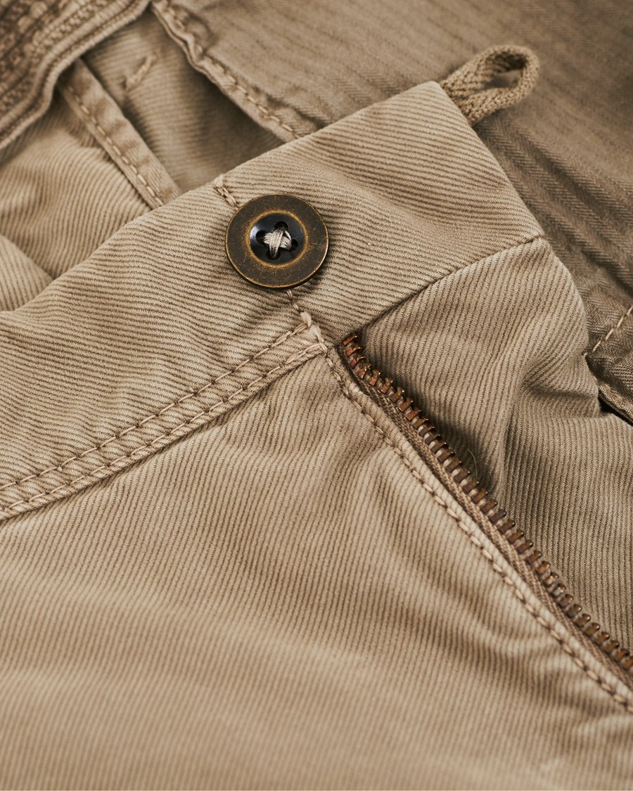 Herr | Byxor | Incotex | Regular Fit Garment Dyed Washed Slacks Beige