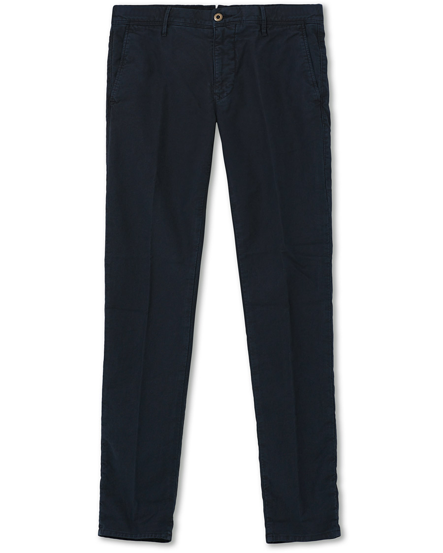 Herr | Byxor | Incotex | Slim Fit Garment Dyed Washed Slacks Navy