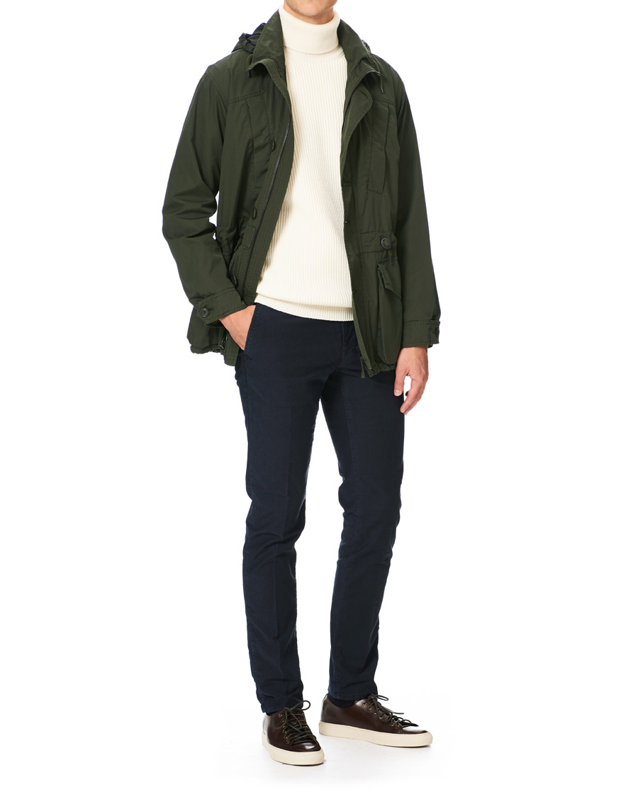 Herr | Byxor | Incotex | Slim Fit Garment Dyed Washed Slacks Navy