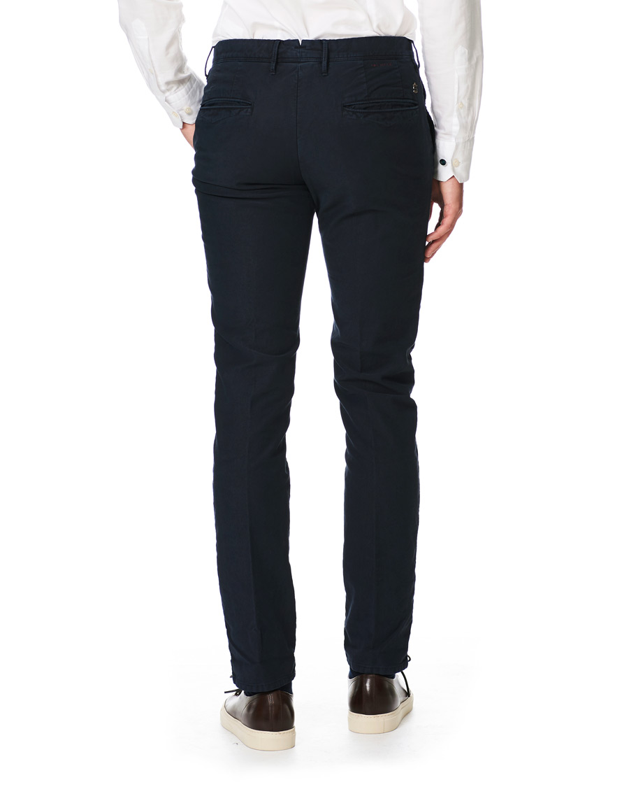 Herr | Byxor | Incotex | Slim Fit Garment Dyed Washed Slacks Navy