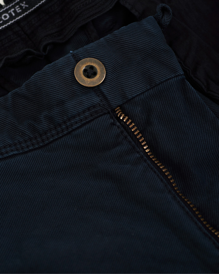 Herr | Byxor | Incotex | Slim Fit Garment Dyed Washed Slacks Navy
