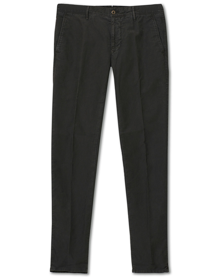 Herr | Byxor | Incotex | Slim Fit Garment Dyed Washed Slacks Black