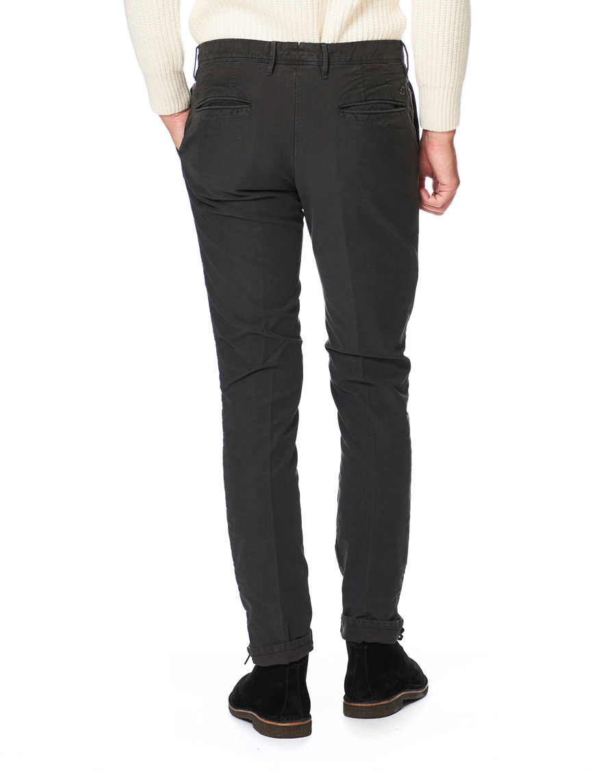 Herr | Byxor | Incotex | Slim Fit Garment Dyed Washed Slacks Black