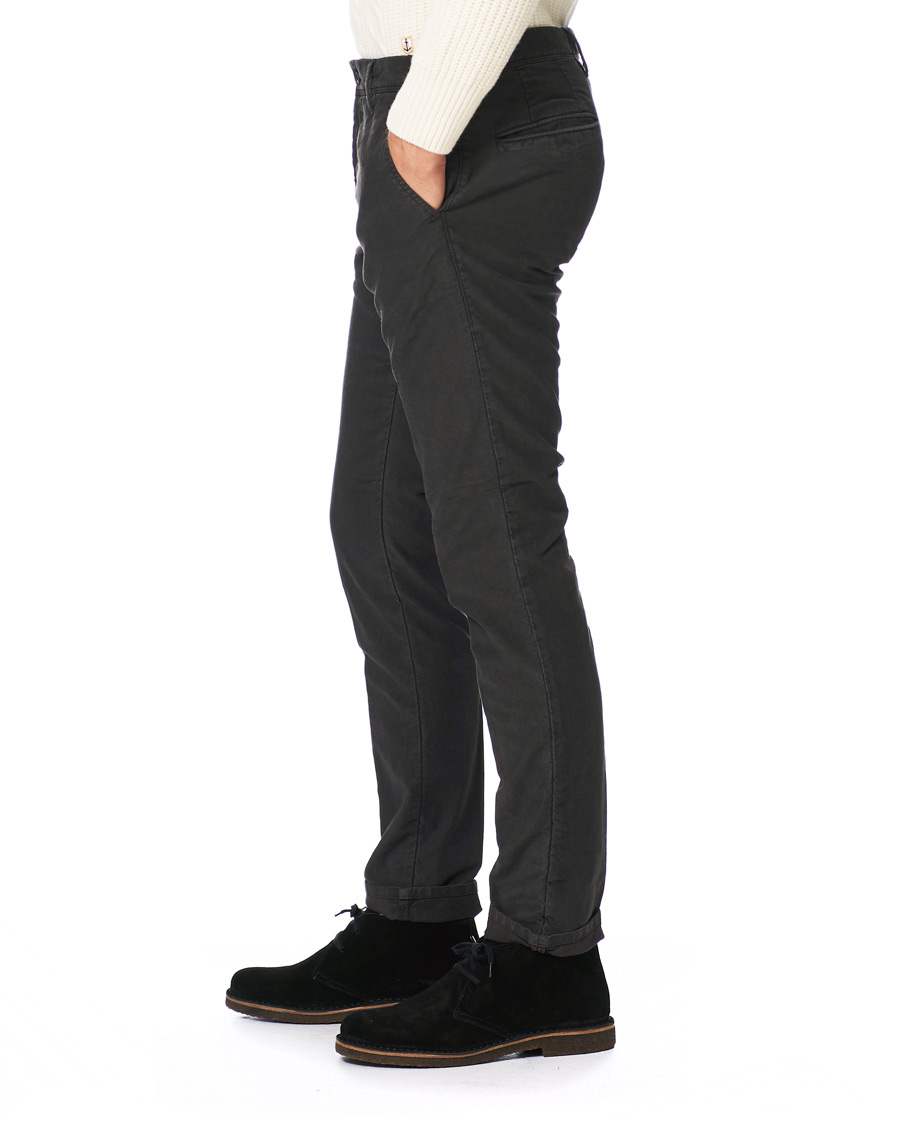 Herr | Byxor | Incotex | Slim Fit Garment Dyed Washed Slacks Black