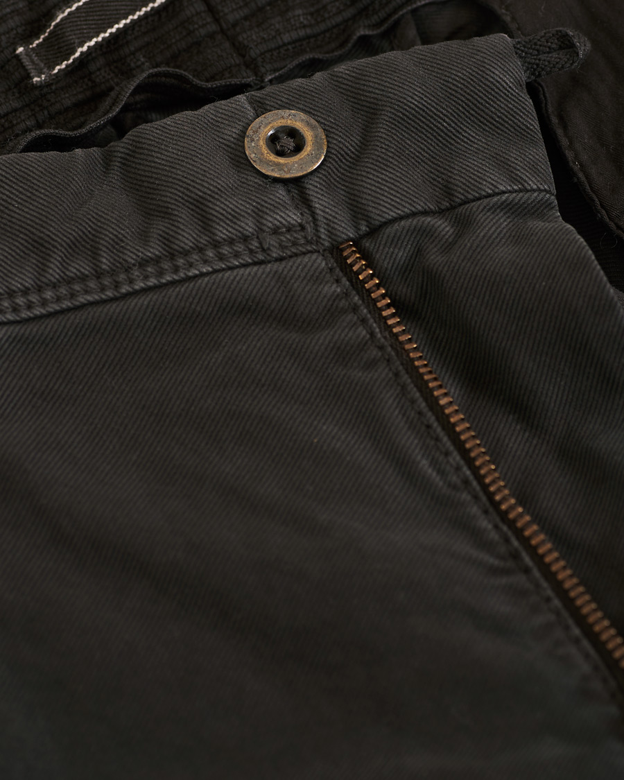 Herr | Byxor | Incotex | Slim Fit Garment Dyed Washed Slacks Black