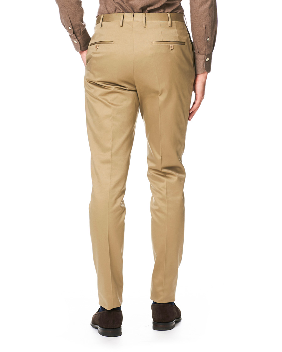 Herr | Byxor | Incotex | Slim Pleated Cotton Chinos Khaki