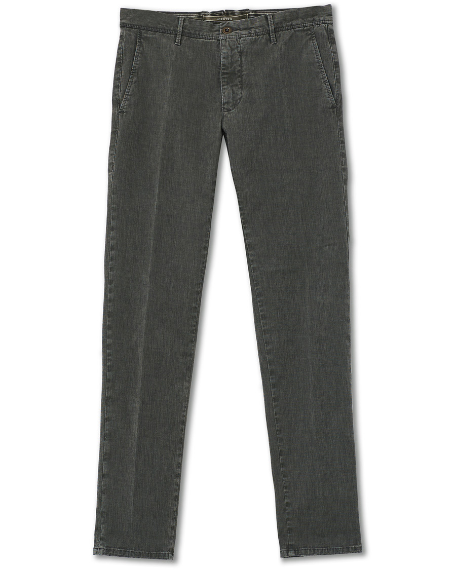 Herr | Byxor | Incotex | Slim Fit Cotton Stretch Chinos Light Grey