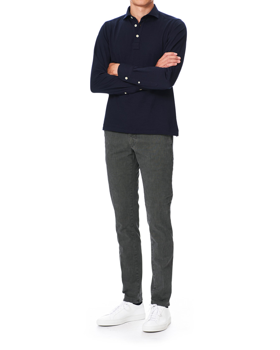 Herr | Byxor | Incotex | Slim Fit Cotton Stretch Chinos Light Grey