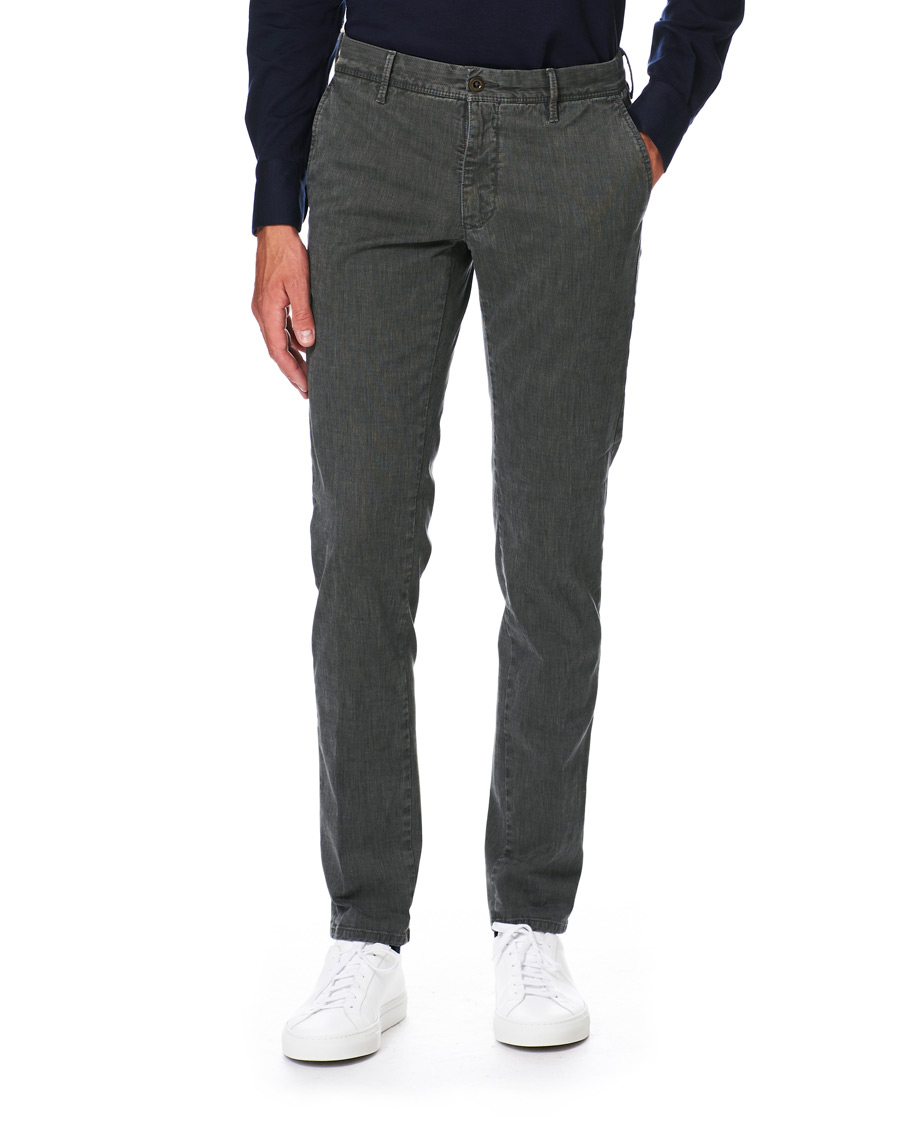 Herr | Byxor | Incotex | Slim Fit Cotton Stretch Chinos Light Grey