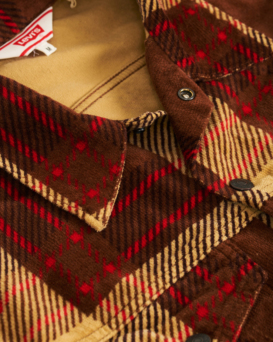 Herr | Jackor | Levi's Vintage Clothing | Plaid Corduroy Trucket Jacket Oxblood Plaid Purple