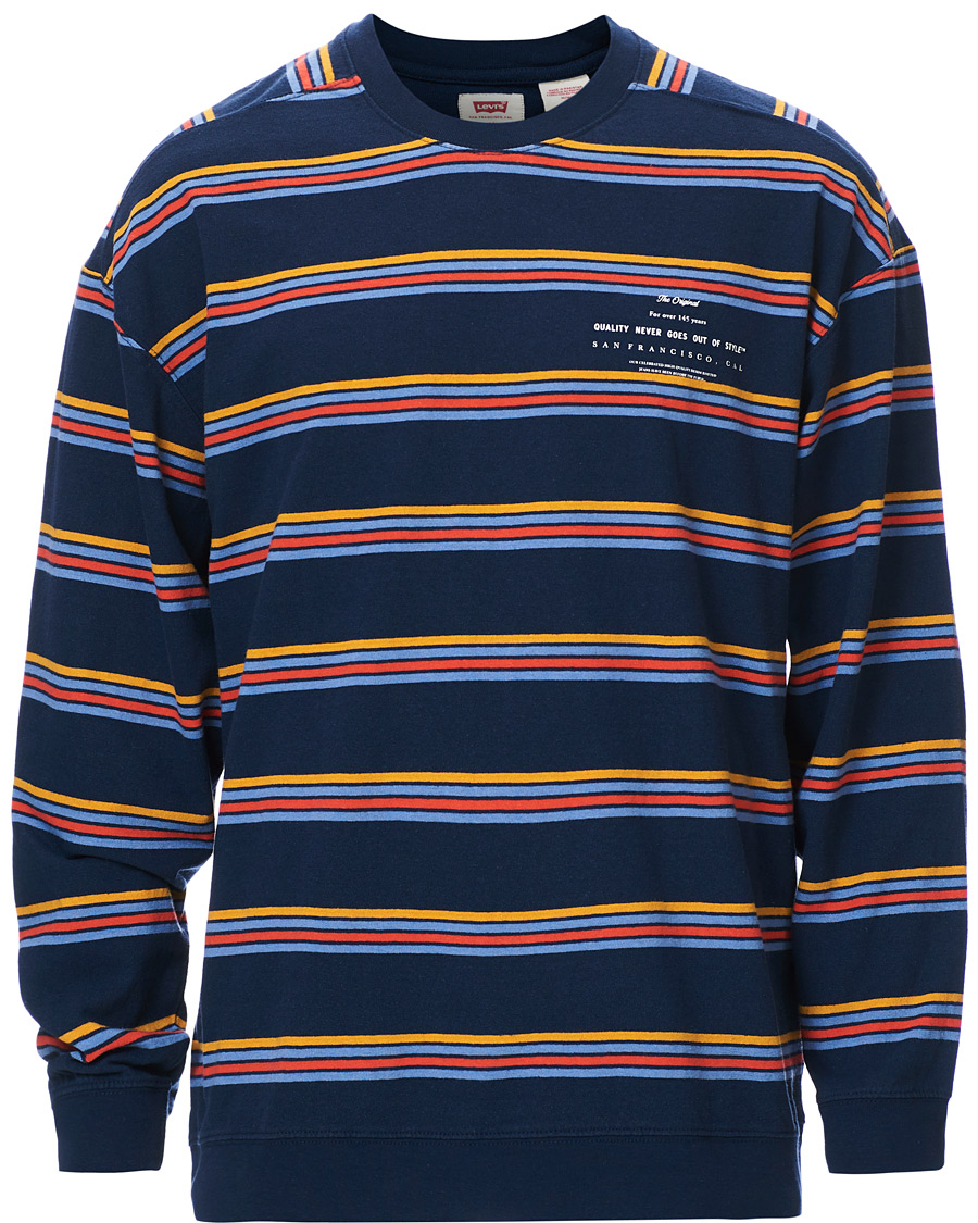 Herr | Tröjor | Levi's | Oversized Stripe Crew Neck Sweatshirt Dress Blues