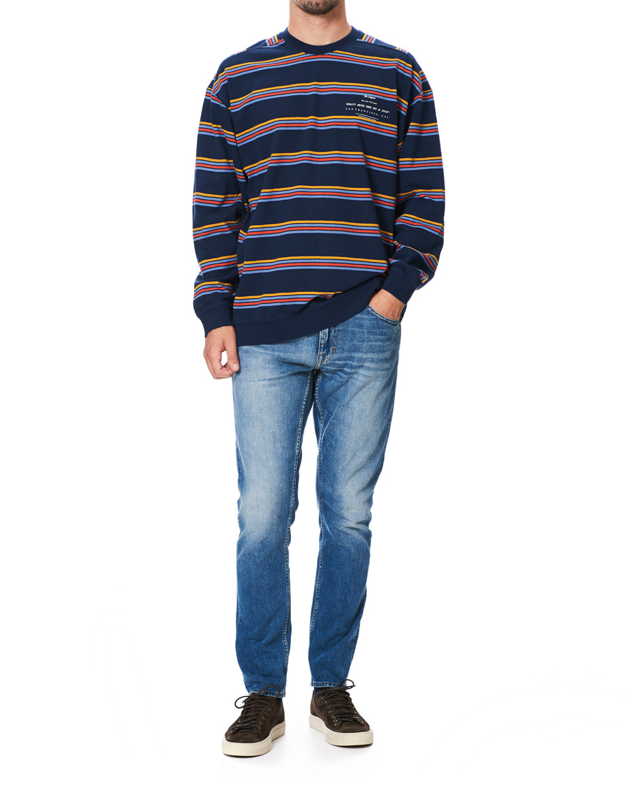 Herr | Tröjor | Levi's | Oversized Stripe Crew Neck Sweatshirt Dress Blues