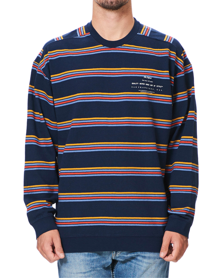 Herr | Tröjor | Levi's | Oversized Stripe Crew Neck Sweatshirt Dress Blues