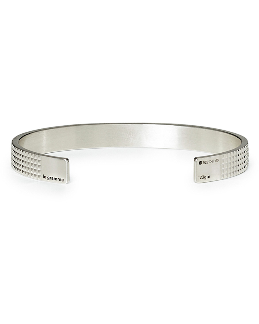 Herr | LE GRAMME Guilloche Pyramid Bracelet Sterling Silver 23g | LE GRAMME | Guilloche Pyramid Bracelet Sterling Silver 23g