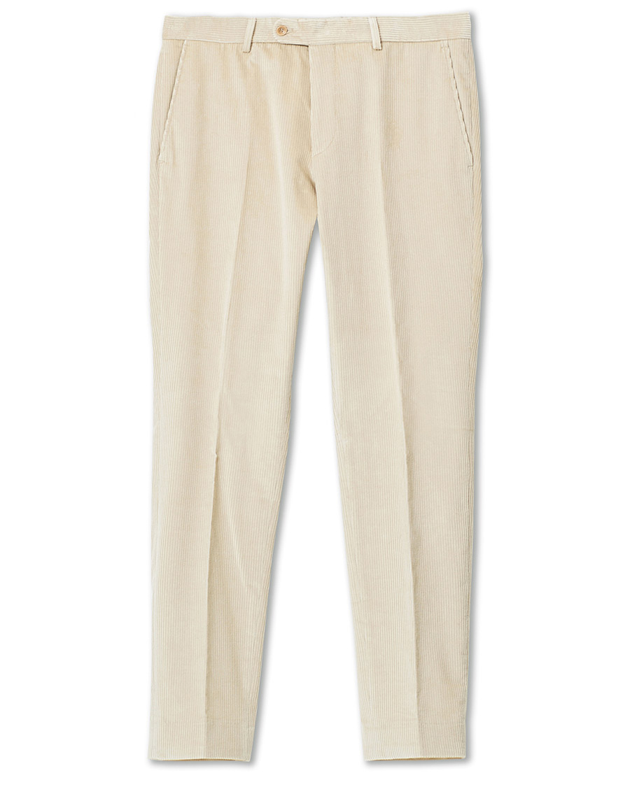 Herr | Byxor | Morris | Rodney Corduroy Trousers Off White